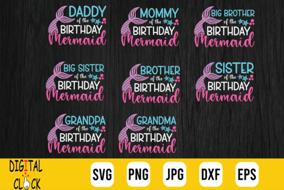 Mermaid Birthday Girl Graphics & T-Shirt Designs