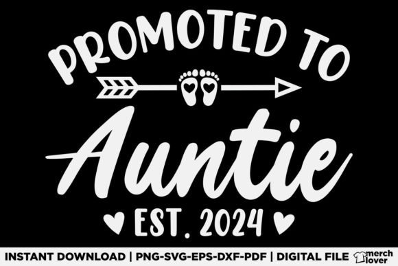 Promoted to Auntie Est 2024 T-Shirt: A Fresh Graphic Design Asset for Lifestyle Blogging and Content Publishing