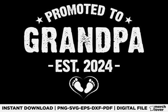 Promoted to Grandpa 2024 T-Shirt Graphics for Creative Sellers