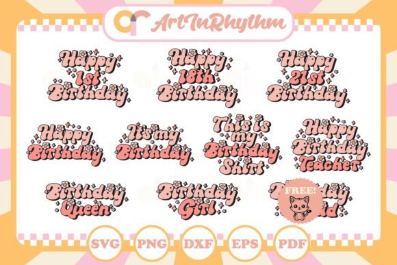 Retro Birthday Girl SVG: Graphics for T-Shirt Designs